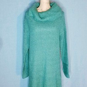CASLON - Green Knit Cowl Neck Sweater Dress, NWT > Sz L